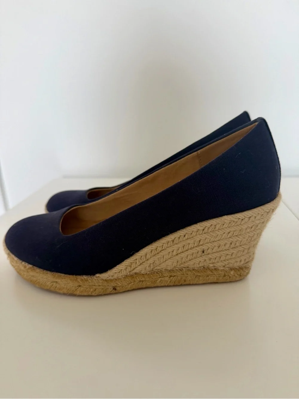 J. Crew Espadrille Wedge Flats - Navy
